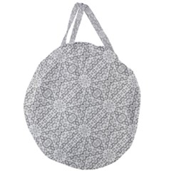 Geometric Grey Print Pattern Giant Round Zipper Tote