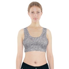 Geometric Grey Print Pattern Sports Bra With Pocket