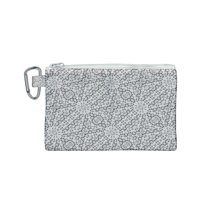 Geometric Grey Print Pattern Canvas Cosmetic Bag (Small)