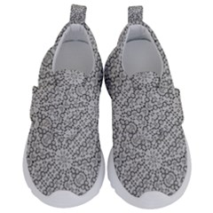 Geometric Grey Print Pattern Velcro Strap Shoes