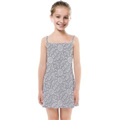 Geometric Grey Print Pattern Kids Summer Sun Dress