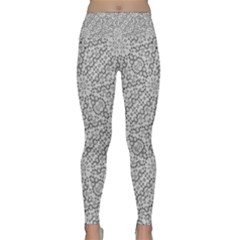 Geometric Grey Print Pattern Lightweight Velour Classic Yoga Leggings