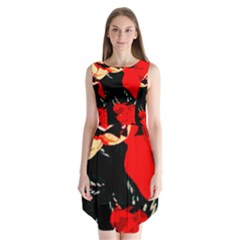 Bright Red Roses By Flipstylez Designs Sleeveless Chiffon Dress   by flipstylezfashionsLLC