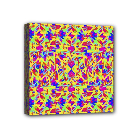 Multicolored Linear Pattern Design Mini Canvas 4  X 4  (stretched)