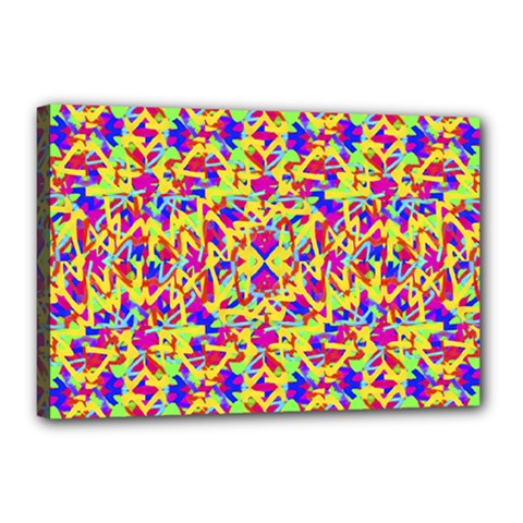 Multicolored Linear Pattern Design Canvas 18  X 12  (stretched)