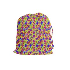 Multicolored Linear Pattern Design Drawstring Pouch (large)