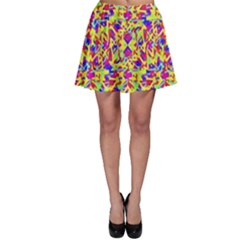 Multicolored Linear Pattern Design Skater Skirt