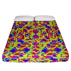 Multicolored Linear Pattern Design Fitted Sheet (queen Size)