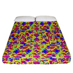 Multicolored Linear Pattern Design Fitted Sheet (california King Size)
