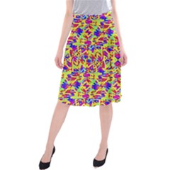 Multicolored Linear Pattern Design Midi Beach Skirt