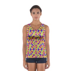 Multicolored Linear Pattern Design Sport Tank Top 