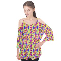 Multicolored Linear Pattern Design Flutter Tees