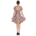 Multicolored Linear Pattern Design Short Sleeve Bardot Dress View2