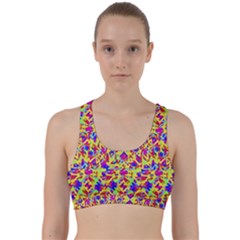 Multicolored Linear Pattern Design Back Weave Sports Bra