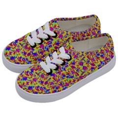 Multicolored Linear Pattern Design Kids  Classic Low Top Sneakers