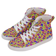 Multicolored Linear Pattern Design Men s Hi-top Skate Sneakers