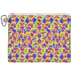 Multicolored Linear Pattern Design Canvas Cosmetic Bag (xxl)