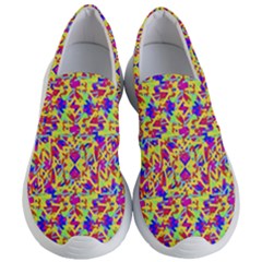 Multicolored Linear Pattern Design Women s Lightweight Slip Ons