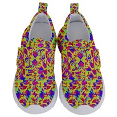 Multicolored Linear Pattern Design Velcro Strap Shoes