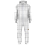 Pie Cooling on the Window Pane Pattern Hooded Jumpsuit (Men) 