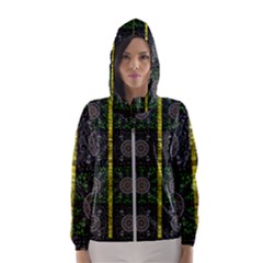 Stars And Flowers Decorative Hooded Windbreaker (women) by pepitasart