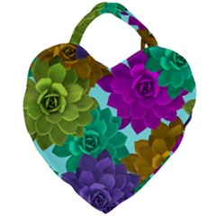 Flowers Stamping Pattern Reason Giant Heart Shaped Tote by Simbadda