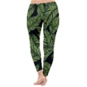 Leaves Black Background Pattern Classic Winter Leggings View4