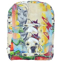 Wall Girl Dog Graphite Street Art Full Print Backpack by Simbadda