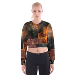 Geology Sand Stone Canyon Cropped Sweatshirt by Simbadda