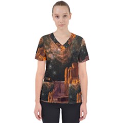 Geology Sand Stone Canyon Women s V-neck Scrub Top by Simbadda