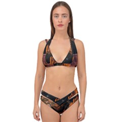 Geology Sand Stone Canyon Double Strap Halter Bikini Set by Simbadda