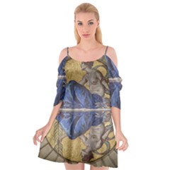 Mosaic Painting Glass Decoration Cutout Spaghetti Strap Chiffon Dress by Simbadda