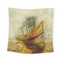 Boat Old Fisherman Mar Ocean Square Tapestry (small) by Simbadda