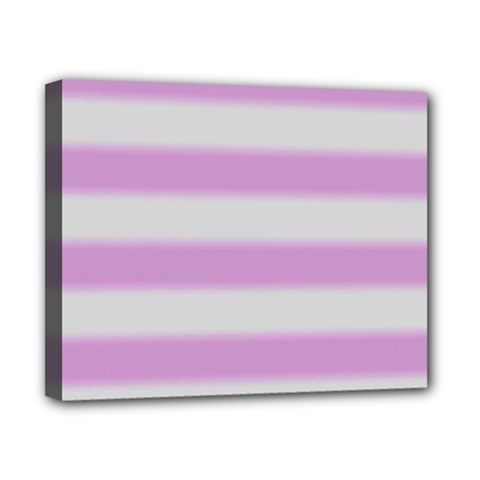 Bold Stripes Soft Pink Pattern Canvas 10  x 8  (Stretched)