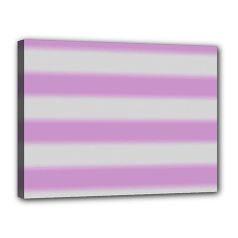 Bold Stripes Soft Pink Pattern Canvas 16  x 12  (Stretched)
