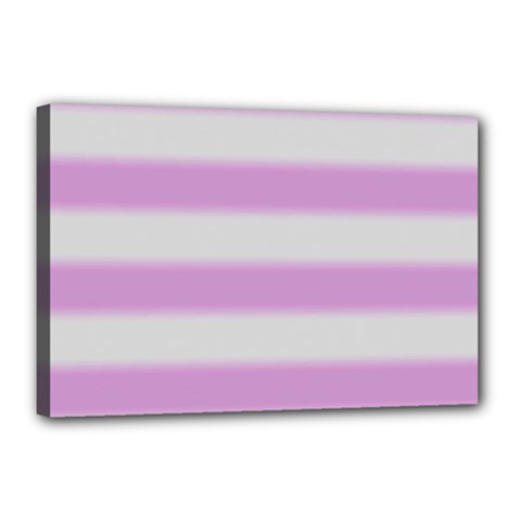 Bold Stripes Soft Pink Pattern Canvas 18  x 12  (Stretched)