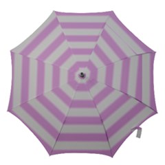 Bold Stripes Soft Pink Pattern Hook Handle Umbrellas (Medium)