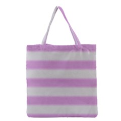 Bold Stripes Soft Pink Pattern Grocery Tote Bag