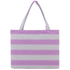 Bold Stripes Soft Pink Pattern Mini Tote Bag