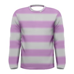Bold Stripes Soft Pink Pattern Men s Long Sleeve Tee