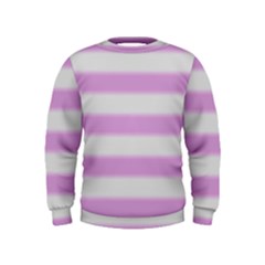Bold Stripes Soft Pink Pattern Kids  Sweatshirt