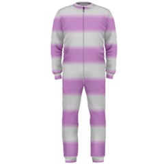 Bold Stripes Soft Pink Pattern OnePiece Jumpsuit (Men) 