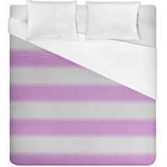 Bold Stripes Soft Pink Pattern Duvet Cover (King Size)