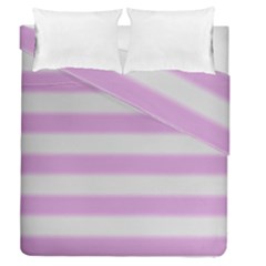 Bold Stripes Soft Pink Pattern Duvet Cover Double Side (Queen Size)