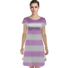 Bold Stripes Soft Pink Pattern Cap Sleeve Nightdress