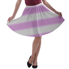 Bold Stripes Soft Pink Pattern A-line Skater Skirt
