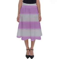 Bold Stripes Soft Pink Pattern Perfect Length Midi Skirt