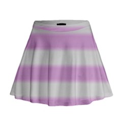 Bold Stripes Soft Pink Pattern Mini Flare Skirt