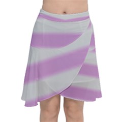 Bold Stripes Soft Pink Pattern Chiffon Wrap Front Skirt