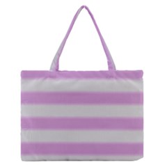 Bold Stripes Soft Pink Pattern Zipper Medium Tote Bag